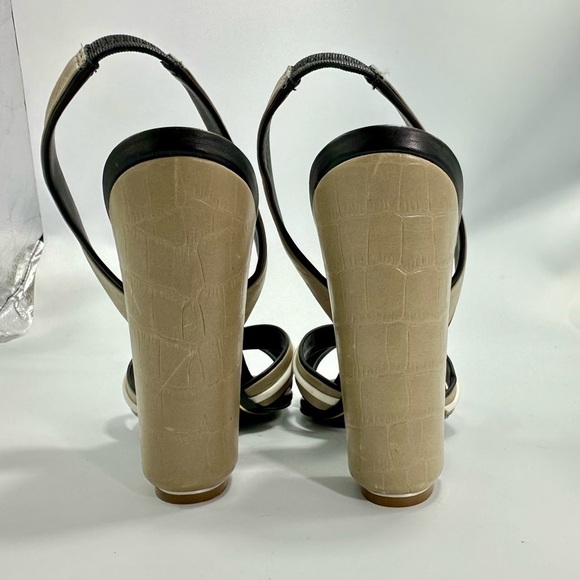 Charles Jourdan Paris tan slingback chunky heel size 9 - Picture 7 of 15